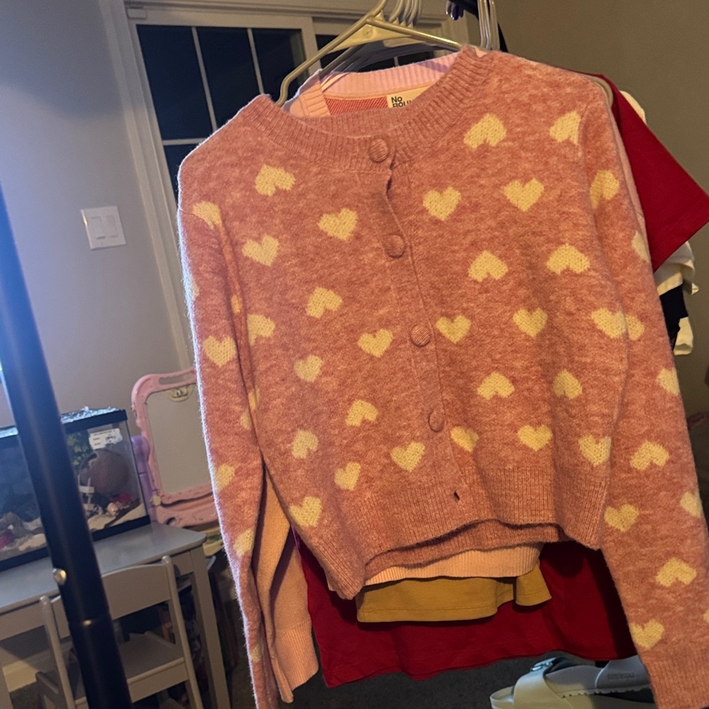 All in Favor Pink Heart Cardigan